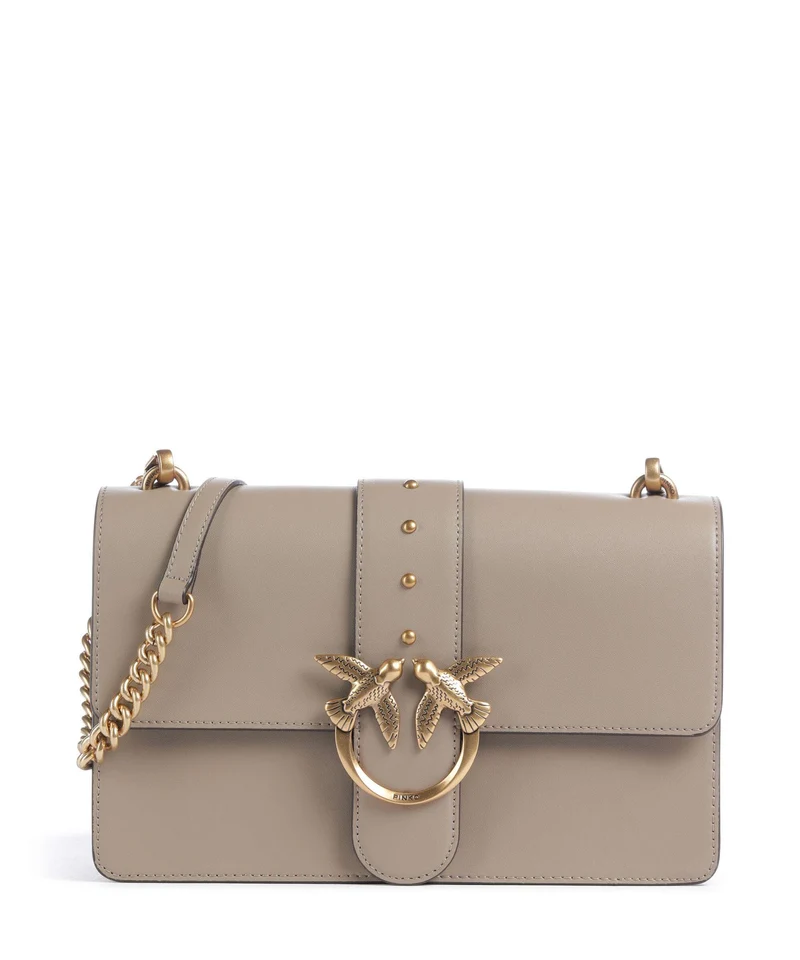 Pinko Love One Classic Umhängetasche grigio talpa/antique gold