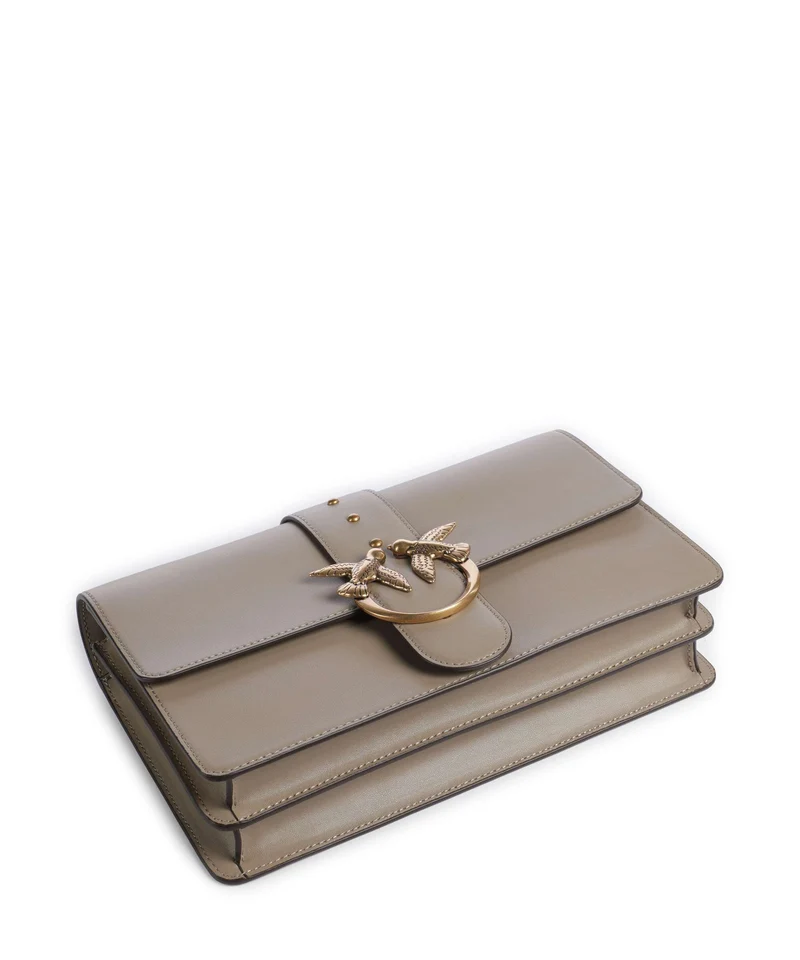 Pinko Love One Classic Umhängetasche grigio talpa/antique gold