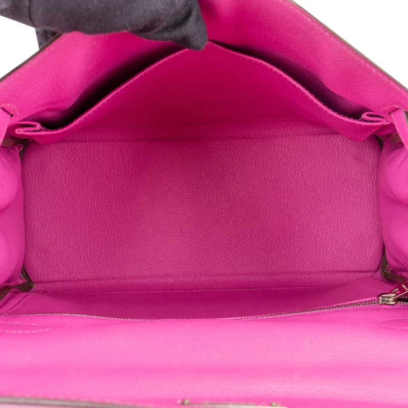 Hermès Pink Chevre Leather Palladium Kelly 28 Handbag