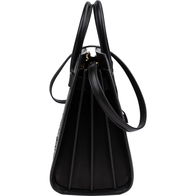 Saint Laurent Tweed & Leather Sac de Jour Handbag
