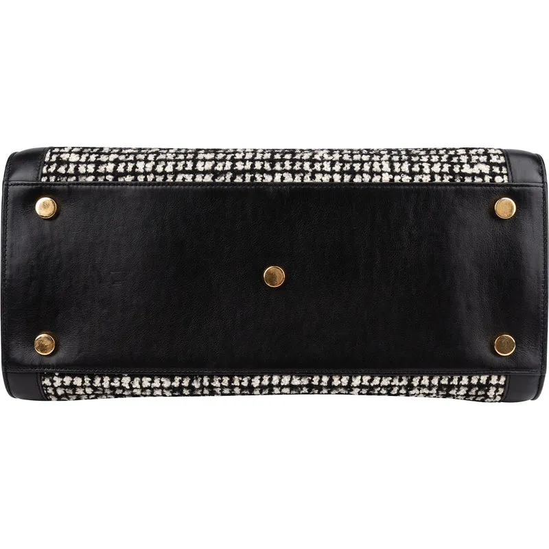 Saint Laurent Tweed & Leather Sac de Jour Handbag