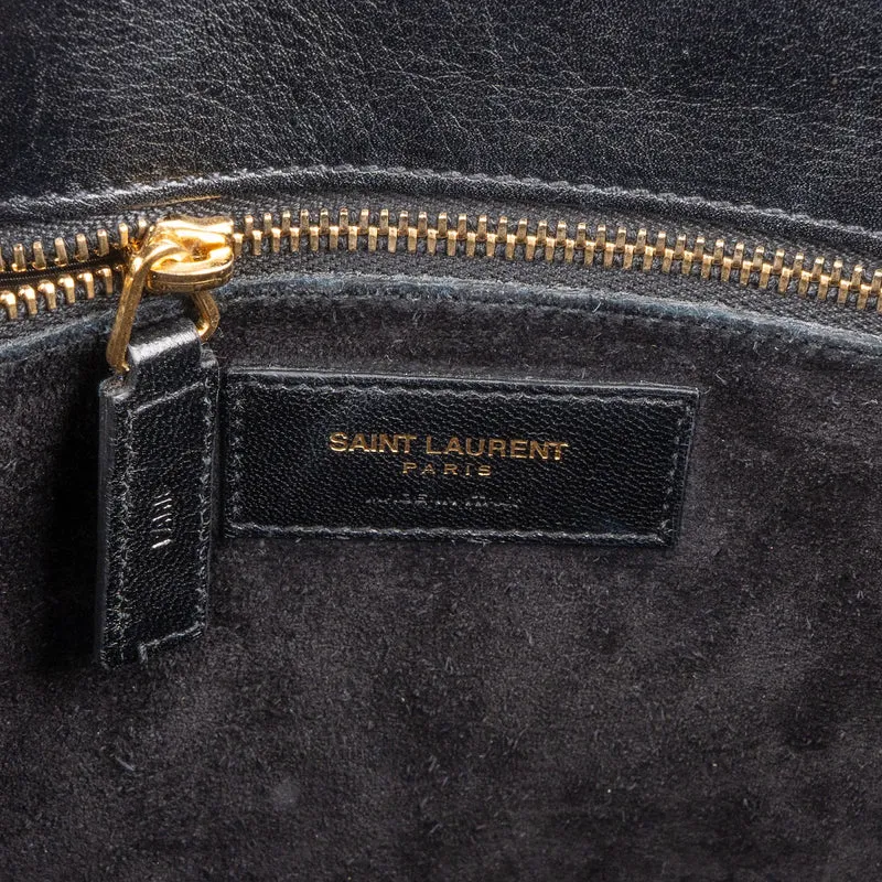 Saint Laurent Tweed & Leather Sac de Jour Handbag