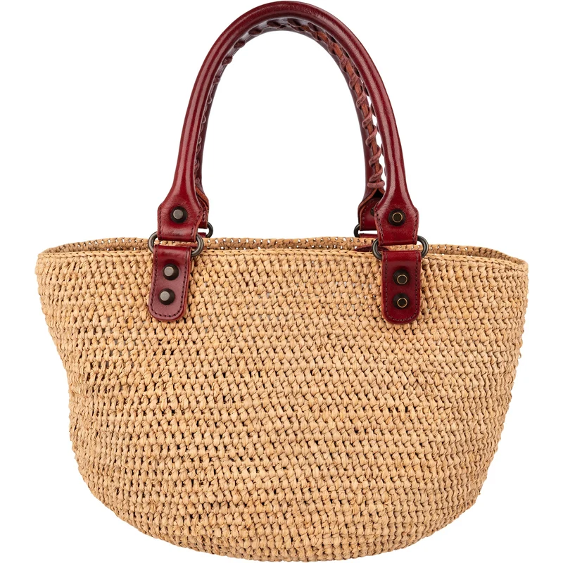 Balenciaga Raffia Panier Basket City Handbag