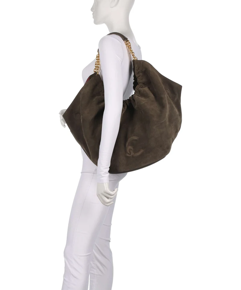 Coccinelle Smash Suede Beuteltasche fango