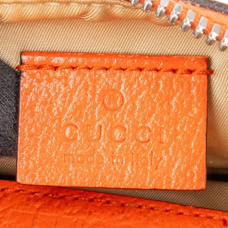Gucci x The North Face Orange Leather Monogram GG Canvas Belt Bum Bag Crossbody Bag