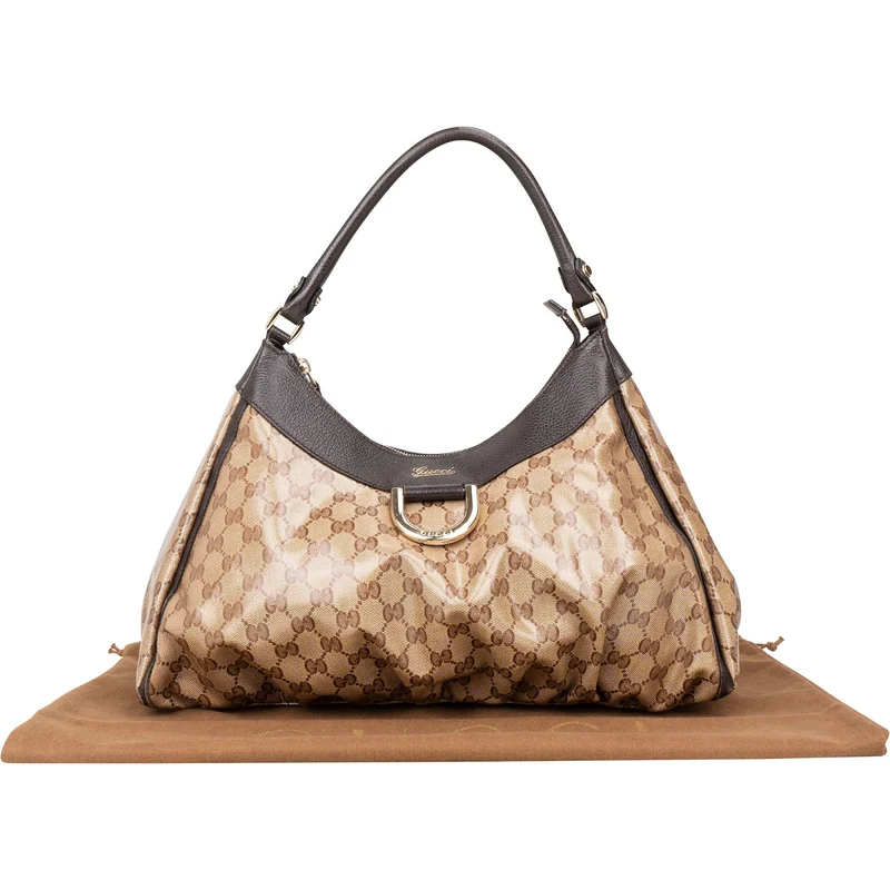 Gucci Monogram GG Patent Canvas Abbey Hobo Shoulder Bag