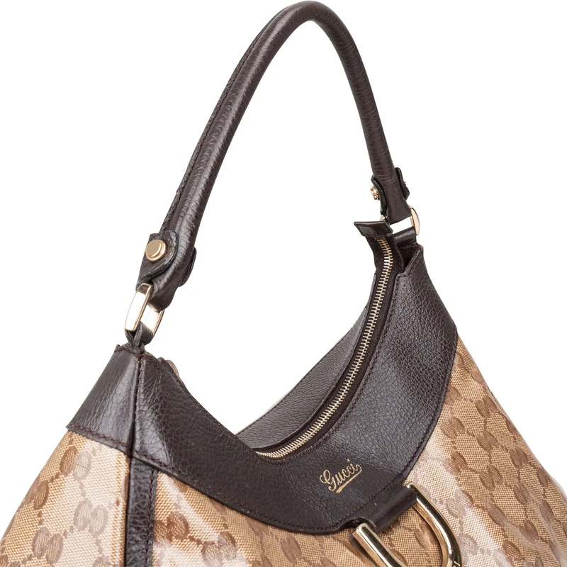 Gucci Monogram GG Patent Canvas Abbey Hobo Shoulder Bag