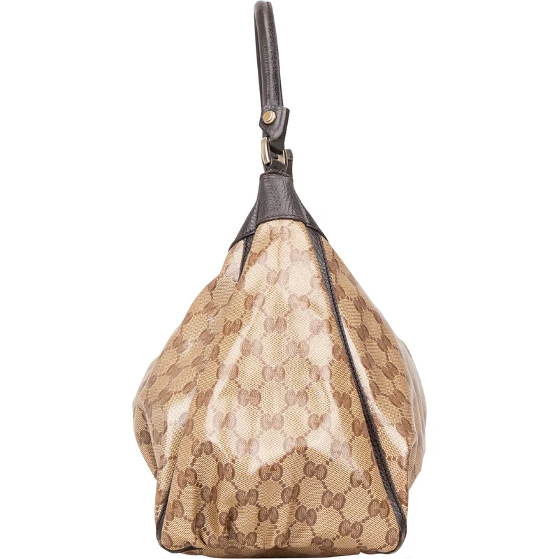 Gucci Monogram GG Patent Canvas Abbey Hobo Shoulder Bag