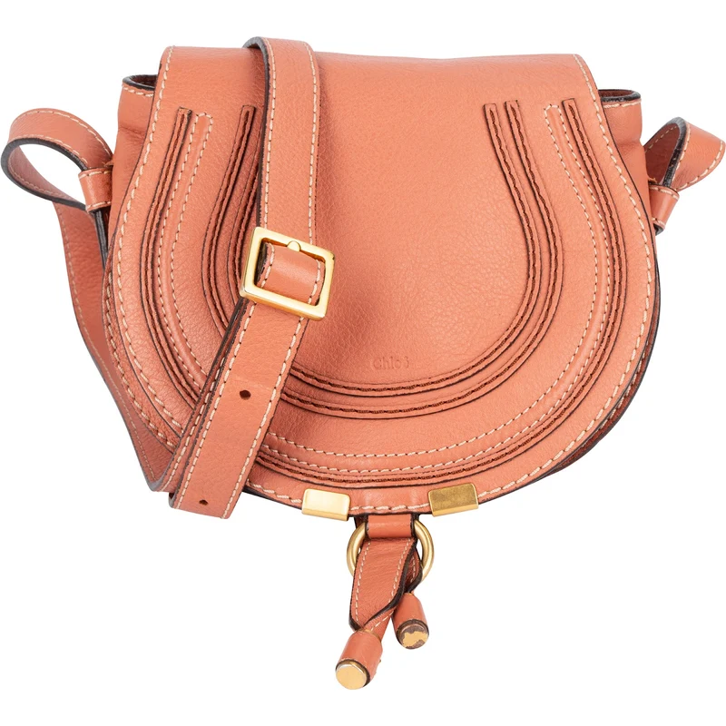 Chloé Grained Leather Marcie Saddle Crossbody Bag