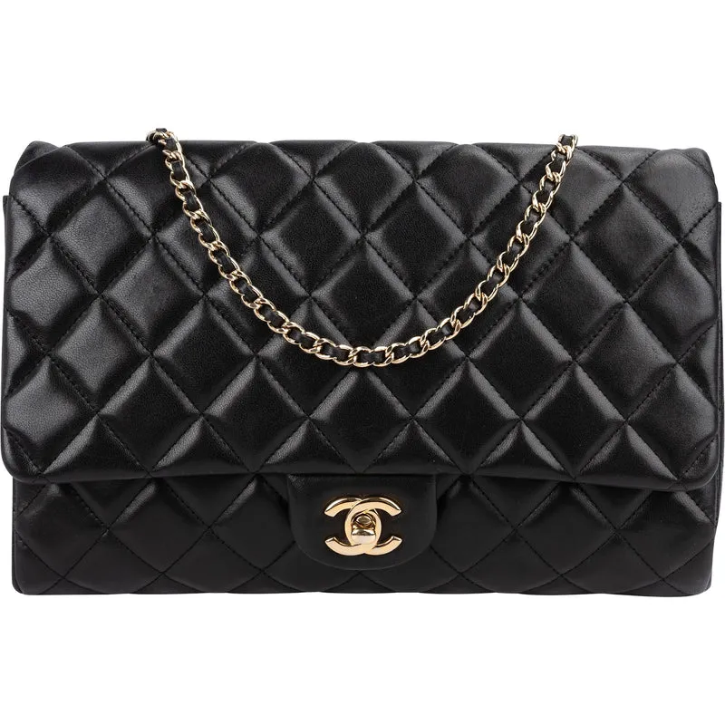 Chanel Quilted Lambskin Medium Single Flap Shoulder Bag