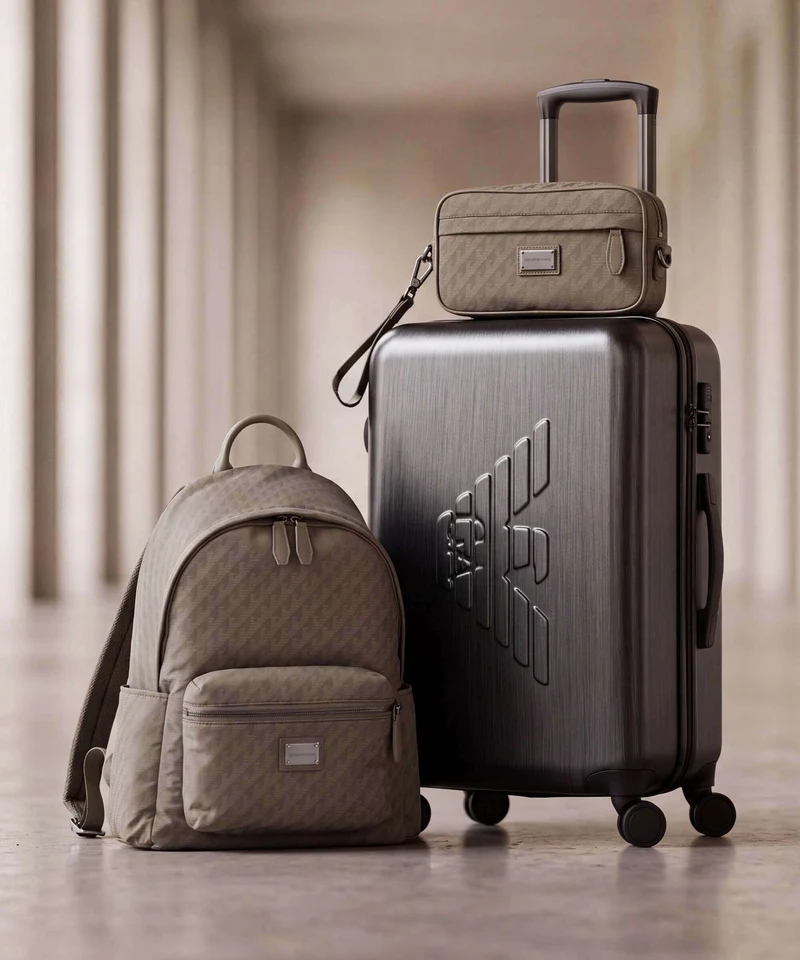 Emporio Armani Eagle All Over Rucksack stone gray