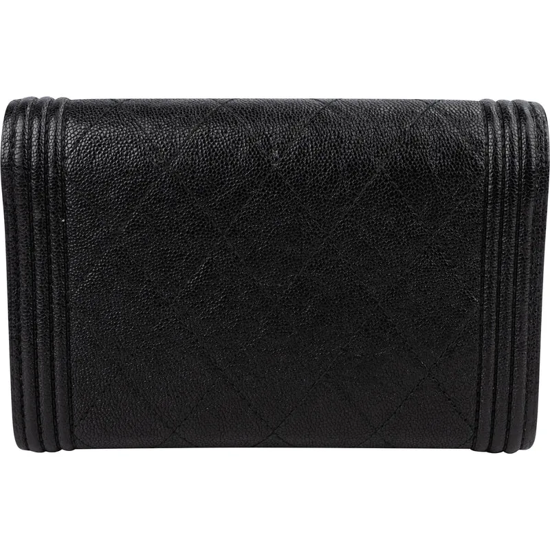Chanel Caviar Leather Small Boy Wallet