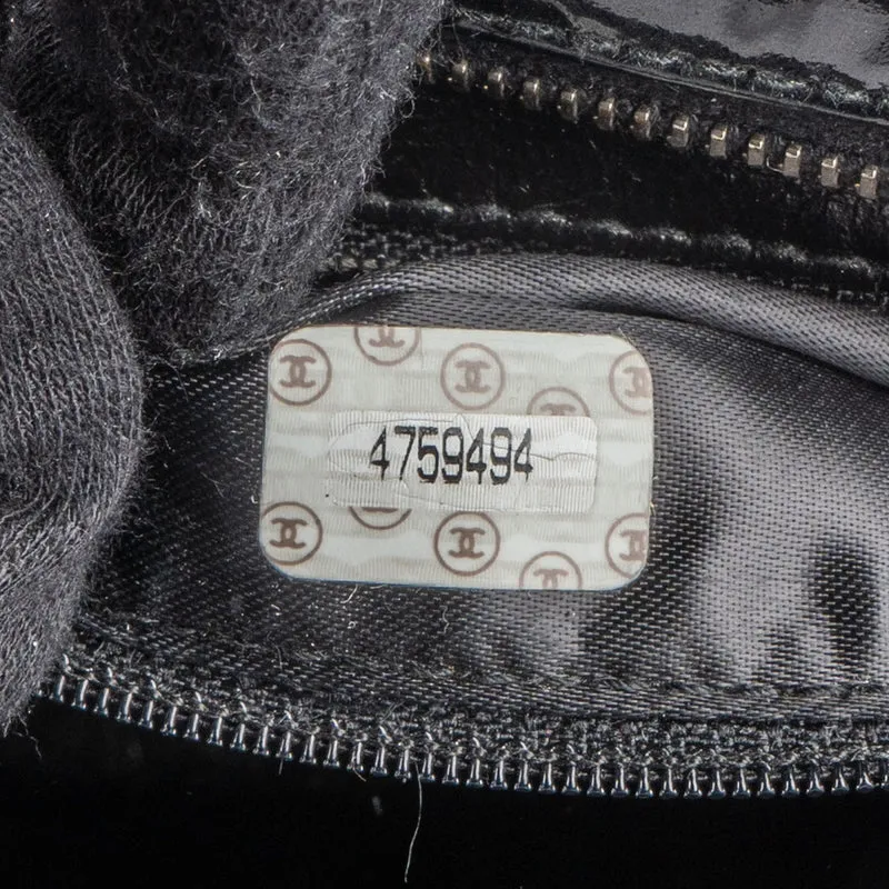 Chanel Quilted Patent Leather CC Small Tote Handbag