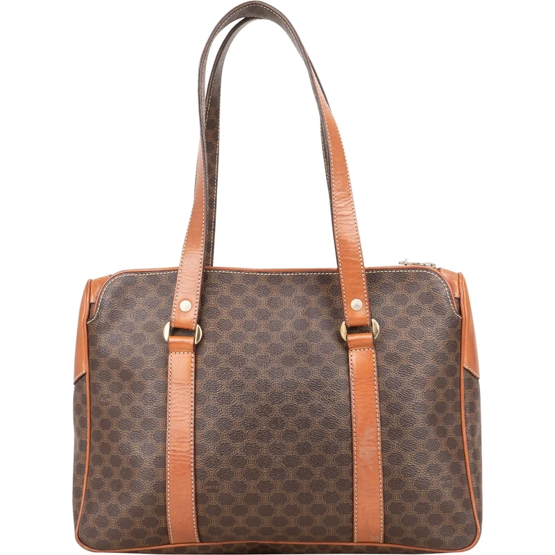Celine Macadam Canvas Tote Shoulder Bag