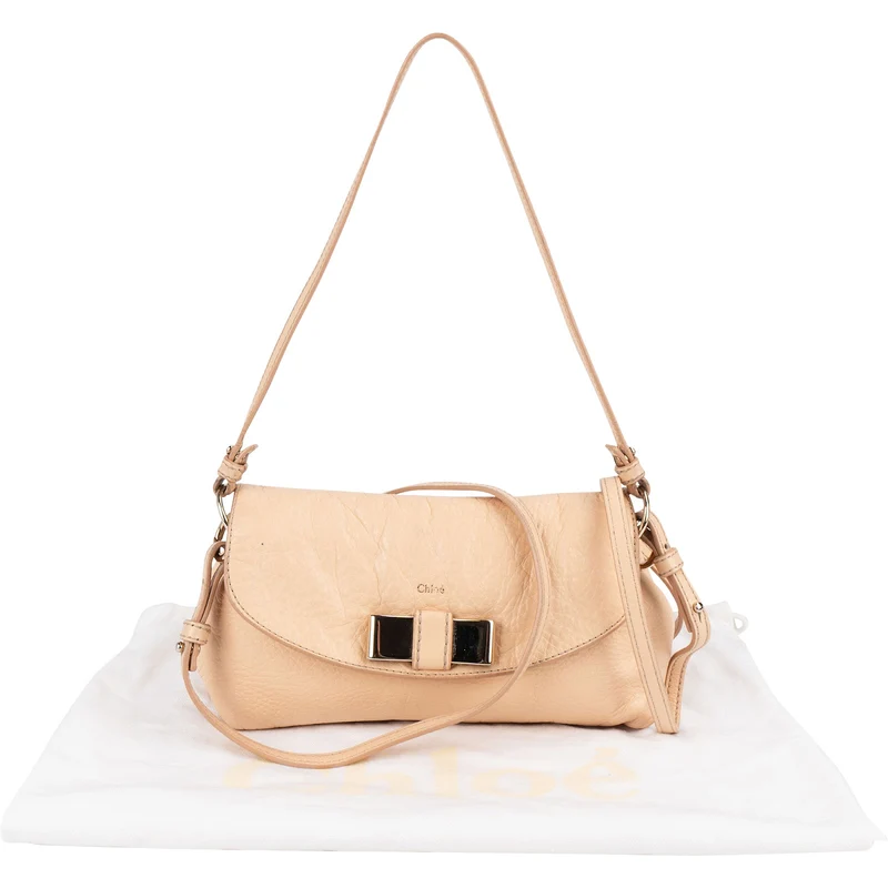 Chloé Pink Leather Lily Ribbon Crossbody Bag