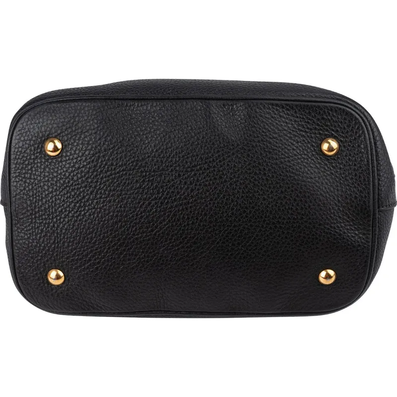 Miu Miu Grained Leather Vitello Daino Tote Handbag