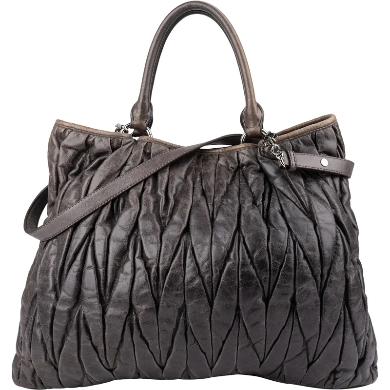 Miu Miu Quilted Matelassé Nappa Leather Tote Handbag