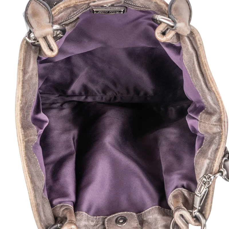 Miu Miu Quilted Matelassé Nappa Leather Tote Handbag