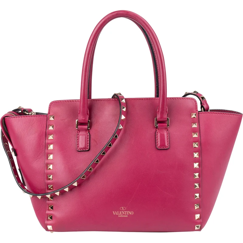 Valentino Garavani Calfskin Leather Rockstud Small Tote Crossbody Bag