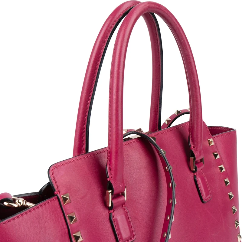 Valentino Garavani Calfskin Leather Rockstud Small Tote Crossbody Bag