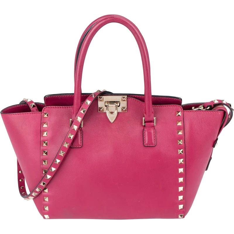 Valentino Garavani Calfskin Leather Rockstud Small Tote Crossbody Bag