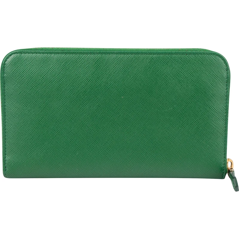 Prada Saffiano Leather Zip Around Wallet