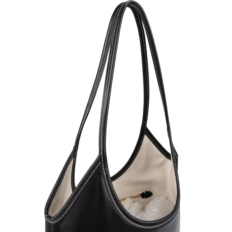 Miu Miu Smooth Leather Stitched Emblem Tote Shoulder Bag