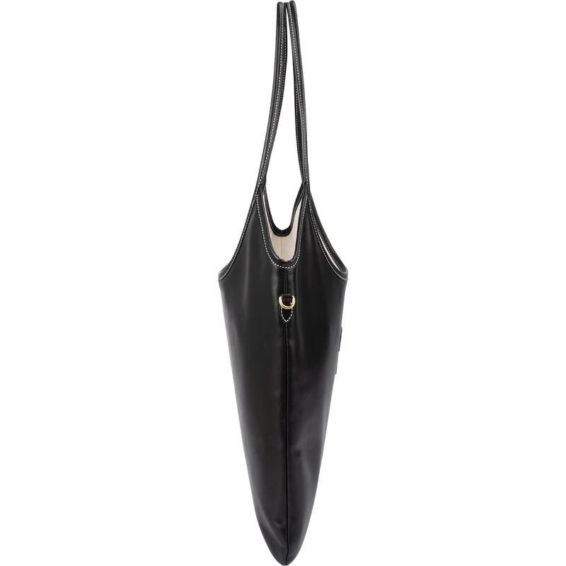 Miu Miu Smooth Leather Stitched Emblem Tote Shoulder Bag