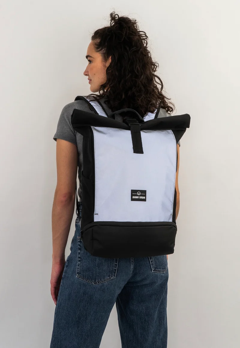 Allen Medium Black Reflective - Rolltop Rucksack