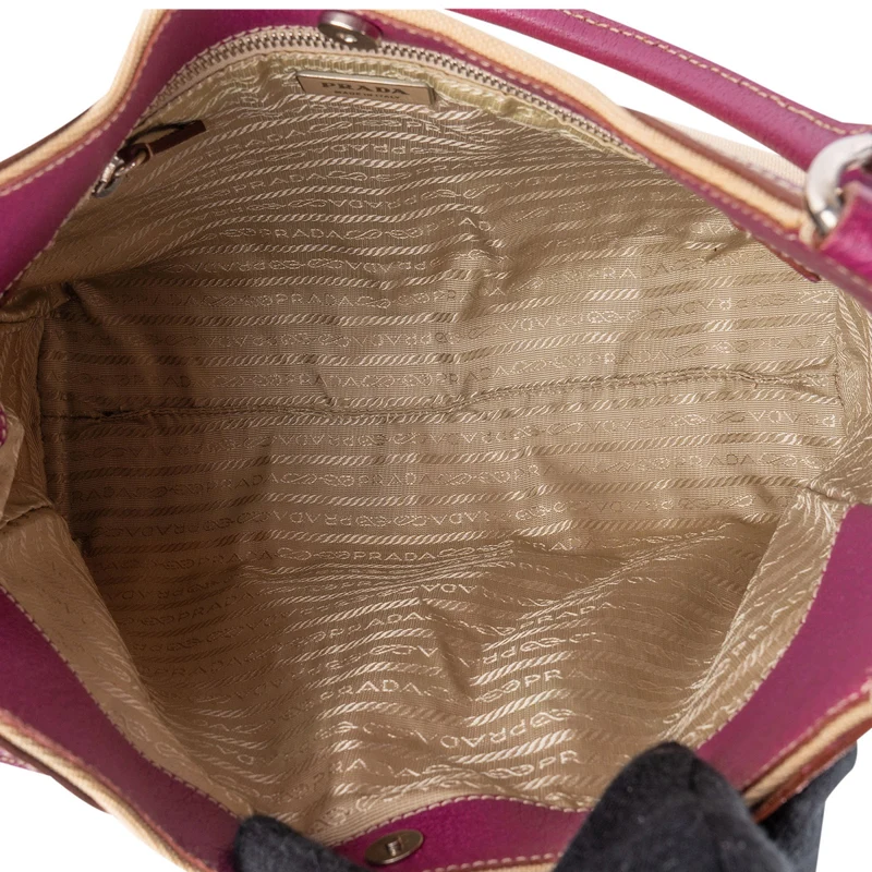 Prada Leather Semitracolla Triangle Shoulder Bag
