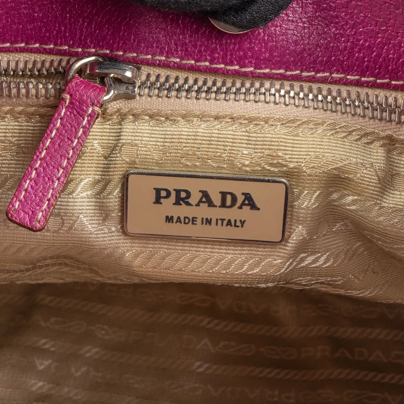 Prada Leather Semitracolla Triangle Shoulder Bag