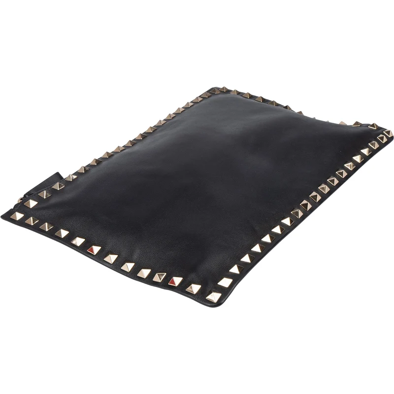 Valentino Garavani Black Leather Rockstud Clutch