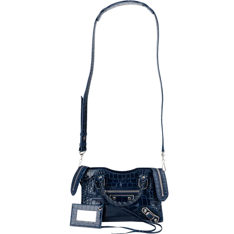 Balenciaga Croc-Embossed Leather Neo Cagole City Handbag