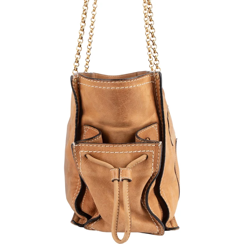 Loewe Leather Crowns Tote Chain Crossbody Bag