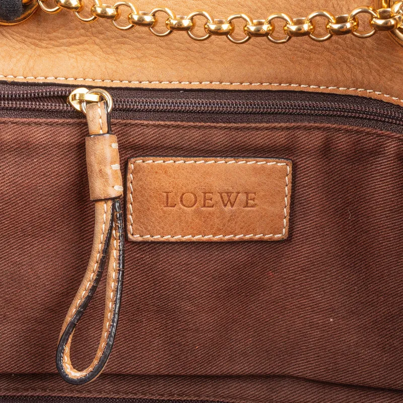 Loewe Leather Crowns Tote Chain Crossbody Bag