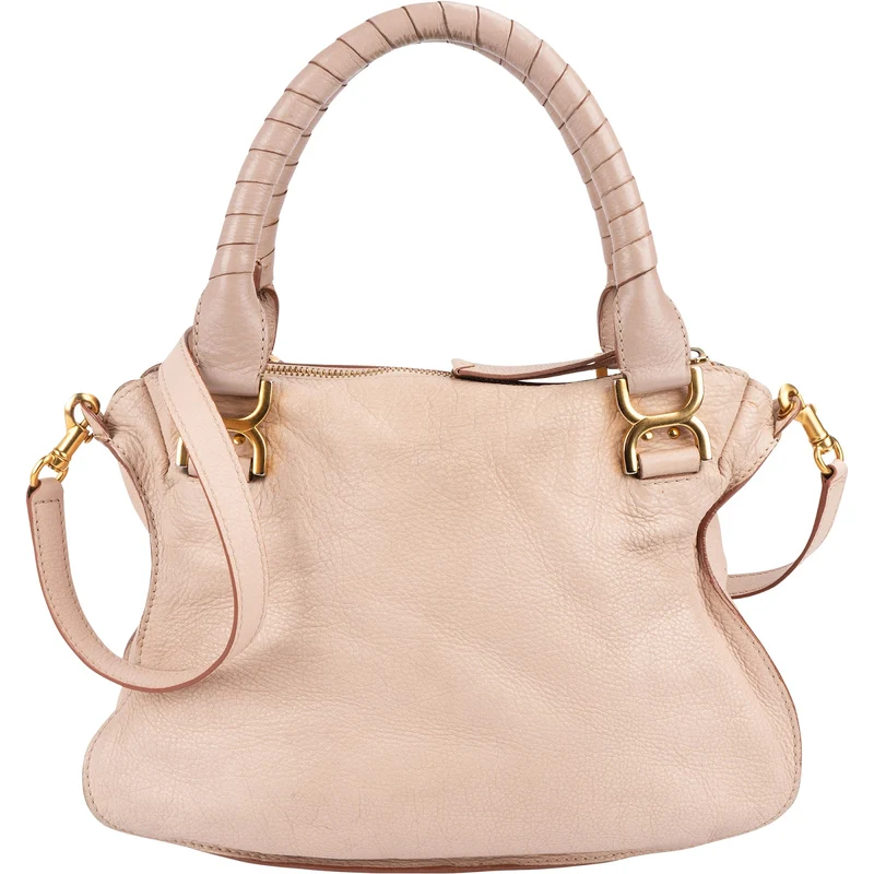 Chloé Grained Calfskin Marcie Satchel Handbag