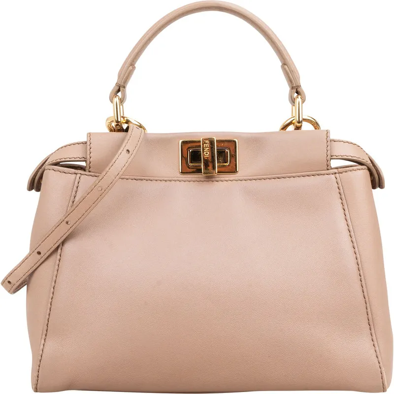 Fendi Leather Peekaboo Mini Handbag