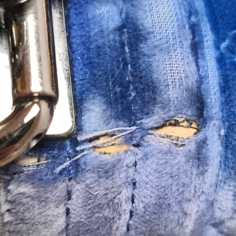 Chanel Blue Velvet Medium Boy Crossbody Bag
