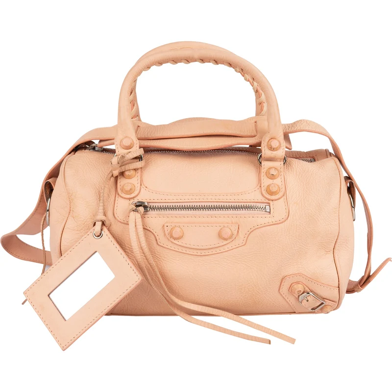 Balenciaga Pink Leather Mini City Handbag