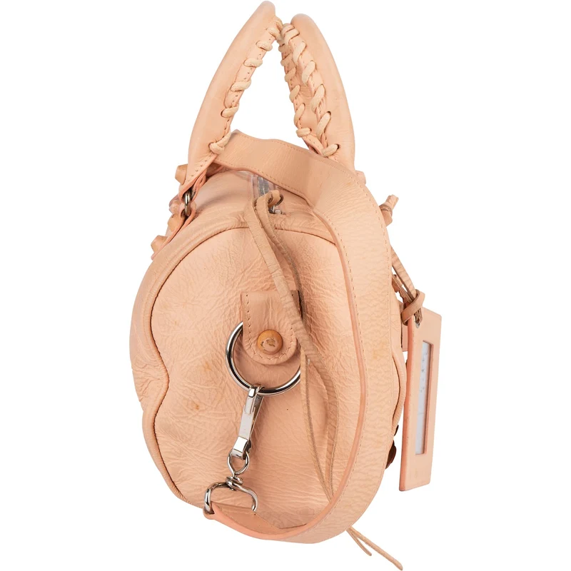Balenciaga Pink Leather Mini City Handbag