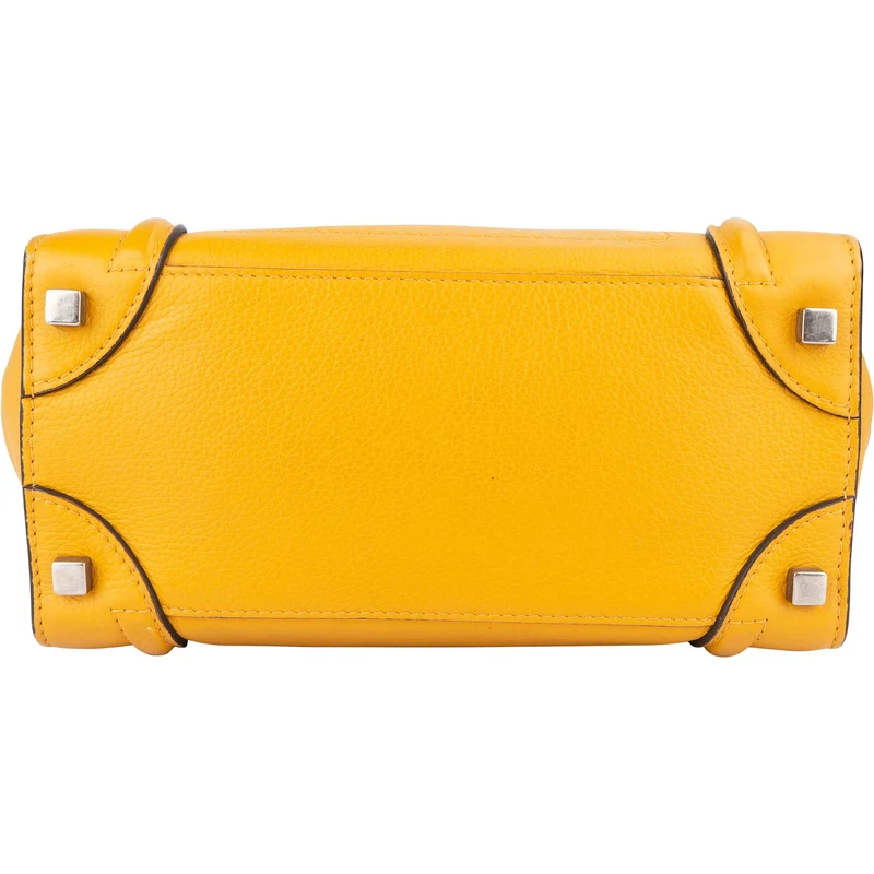 Céline Yellow Leather Luggage Handbag