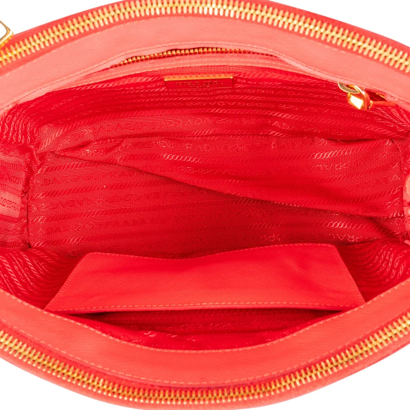 Prada Pink Saffiano Leather Small Galleria Handbag