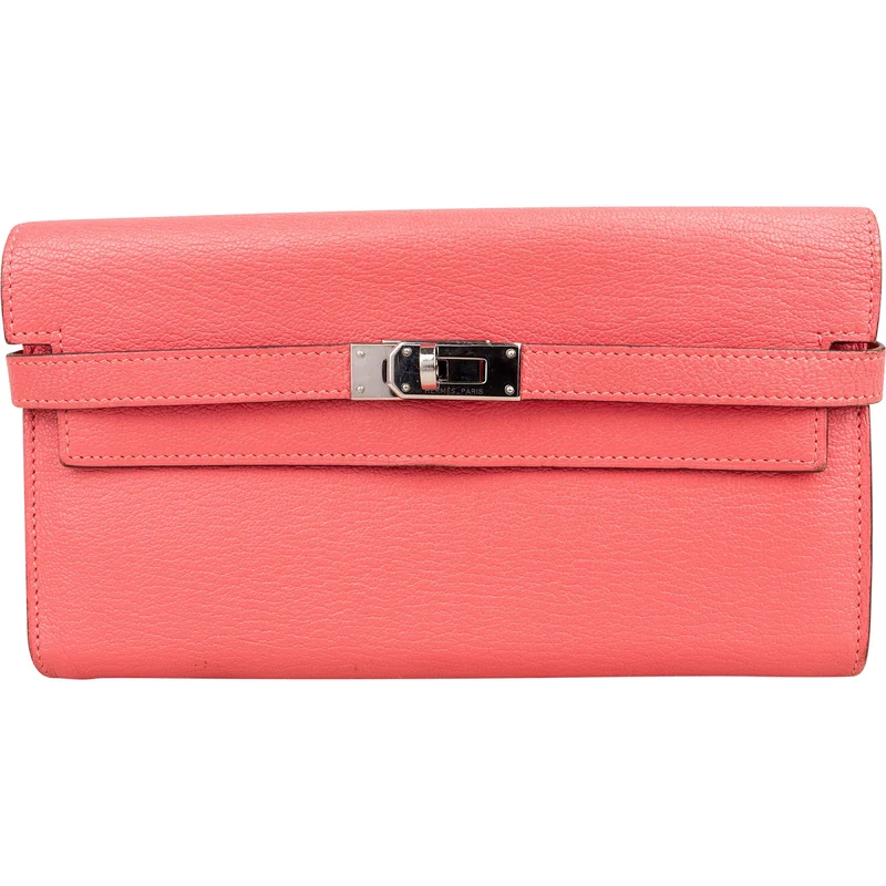 Hermès Bubble Gum Mysore Leather Kelly Wallet