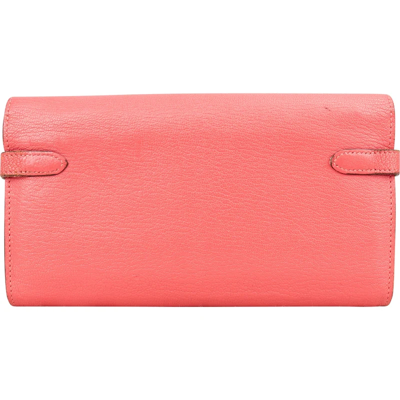 Hermès Bubble Gum Mysore Leather Kelly Wallet