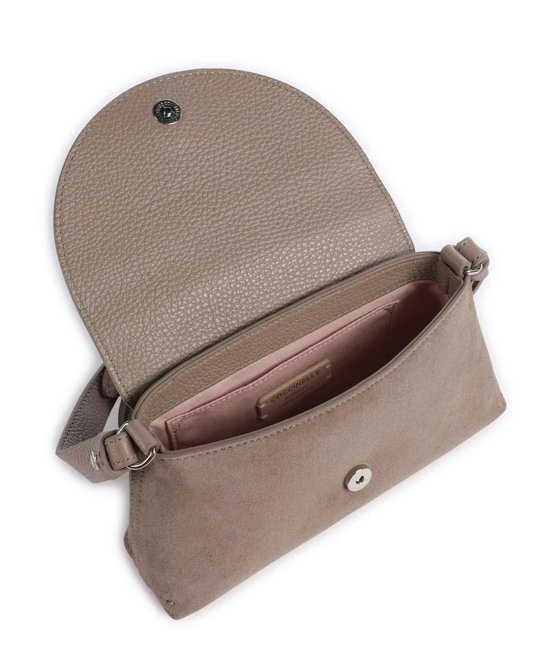 Coccinelle Nikla Suede Umhängetasche warm taupe