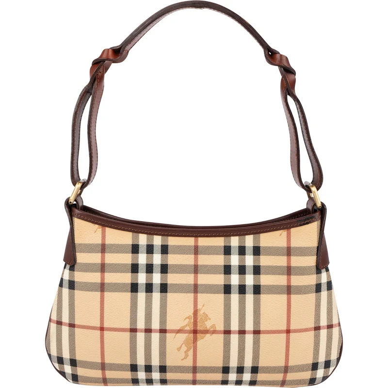 Burberry Nova-Check Monogram Pocket Buckle Small Shoulder Bag