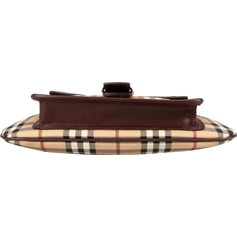 Burberry Nova-Check Monogram Pocket Buckle Small Shoulder Bag