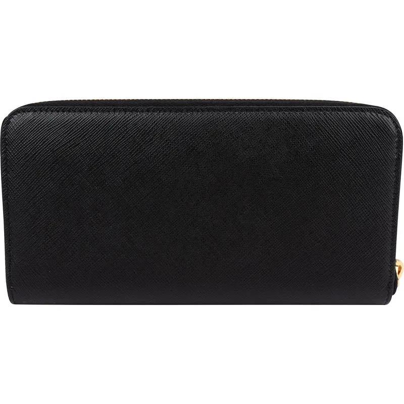Prada Saffiano Leather Zip Around Wallet