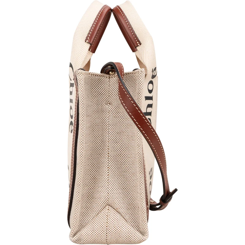 Chloé Canvas Small Woody Tote Crossbody Handbag