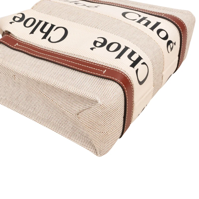 Chloé Canvas Small Woody Tote Crossbody Handbag